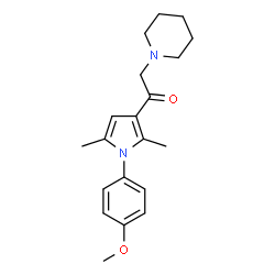 ChemSpider 2D Image | 1-[1-(4-Methoxyphenyl)-2,5-dimethyl-1H-pyrrol-3-yl]-2-(1-piperidinyl)ethanone | C20H26N2O2