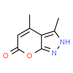 ChemSpider 2D Image | 3,4-Dimethylpyrano[2,3-c]pyrazol-6(2H)-one | C8H8N2O2