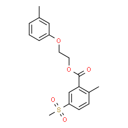 ChemSpider 2D Image | 2-(3-Methylphenoxy)ethyl 2-methyl-5-(methylsulfonyl)benzoate | C18H20O5S