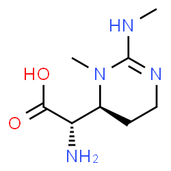 ChemSpider 2D Image | (2S)-Amino[(4S)-3-methyl-2-(methylamino)-3,4,5,6-tetrahydro-4-pyrimidinyl]acetic acid | C8H16N4O2