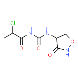 ChemSpider 2D Image | 2-Chloro-N-[(3-oxo-1,2-oxazolidin-4-yl)carbamoyl]propanamide | C7H10ClN3O4