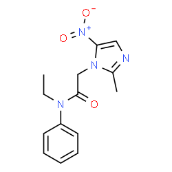 ChemSpider 2D Image | Acetamide, N-ethyl-2-(2-methyl-5-nitroimidazol-1-yl)-N-phenyl- | C14H16N4O3