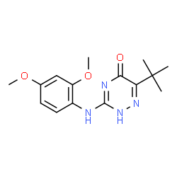 ChemSpider 2D Image | 6-tert-Butyl-3-[(2,4-dimethoxyphenyl)amino]-1,2,4-triazin-5-ol | C15H20N4O3