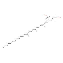 ChemSpider 2D Image | (3S)-2,6-Dimethyl-3-[(1E,3E,5E,7E,9E,11E,13E,17E,21E)-3,7,11-trimethyl-1,3,5,7,9,11,13,17,21-tricosanonaen-1-yl]-2,6-heptanediol | C35H54O2