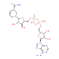 ChemSpider 2D Image | [[(2R,3R,4S,5S)-5-(6-aminopurin-9-yl)-3,4-dihydroxy-tetrahydrofuran-2-yl]methoxy-hydroxy-phosphoryl] [(2R,3S,4S,5R)-5-[(3S)-3-carbamoyl-3,6-dihydro-2H-pyridin-1-yl]-3,4-dihydroxy-tetrahydrofuran-2-yl]methyl hydrogen phosphate | C21H31N7O14P2
