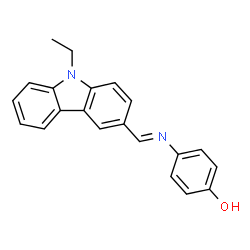 ChemSpider 2D Image | 4-{(E)-[(9-Ethyl-9H-carbazol-3-yl)methylene]amino}phenol | C21H18N2O