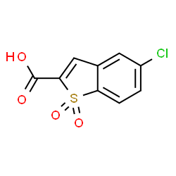 ChemSpider 2D Image | 5-Chloro-1-benzothiophene-2-carboxylic acid 1,1-dioxide | C9H5ClO4S