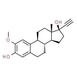 ChemSpider 2D Image | (17alpha)-2-Methoxy-19-norpregna-1(10),2,4-trien-20-yne-3,17-diol | C21H26O3