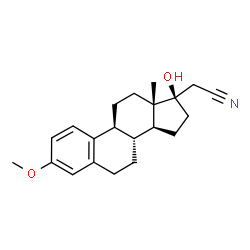 ChemSpider 2D Image | (17alpha)-17-Hydroxy-3-methoxy-19-norpregna-1,3,5(10)-triene-21-nitrile | C21H27NO2