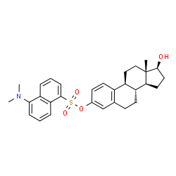ChemSpider 2D Image | (17beta)-17-Hydroxyestra-1,3,5(10)-trien-3-yl 5-(dimethylamino)-1-naphthalenesulfonate | C30H35NO4S