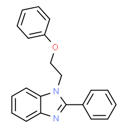 ChemSpider 2D Image | 1-(2-Phenoxyethyl)-2-phenyl-1H-benzimidazole | C21H18N2O