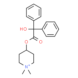 ChemSpider 2D Image | 4-[2-Hydroxy(diphenyl)acetoxy]-1,1-dimethylpiperidinium | C21H26NO3