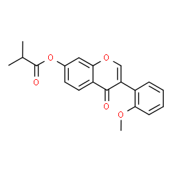 ChemSpider 2D Image | 3-(2-Methoxyphenyl)-4-oxo-4H-chromen-7-yl 2-methylpropanoate | C20H18O5