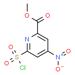 ChemSpider 2D Image | Methyl 6-(chlorosulfonyl)-4-nitro-2-pyridinecarboxylate | C7H5ClN2O6S