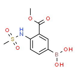 ChemSpider 2D Image | {3-(Methoxycarbonyl)-4-[(methylsulfonyl)amino]phenyl}boronic acid | C9H12BNO6S