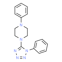 ChemSpider 2D Image | 1-Phenyl-4-(1-phenyl-1H-tetrazol-5-yl)piperazine | C17H18N6