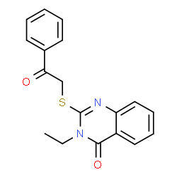 ChemSpider 2D Image | 3-Ethyl-2-[(2-oxo-2-phenylethyl)sulfanyl]-4(3H)-quinazolinone | C18H16N2O2S