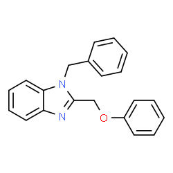 ChemSpider 2D Image | 1-Benzyl-2-phenoxymethyl-1H-benzoimidazole | C21H18N2O