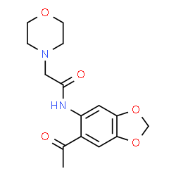 ChemSpider 2D Image | N-(6-Acetyl-1,3-benzodioxol-5-yl)-2-(4-morpholinyl)acetamide | C15H18N2O5