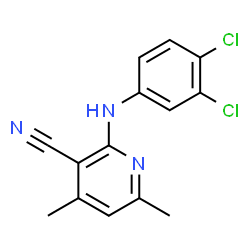 ChemSpider 2D Image | 2-[(3,4-Dichlorophenyl)amino]-4,6-dimethylnicotinonitrile | C14H11Cl2N3