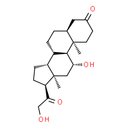 ChemSpider 2D Image | (5alpha,10alpha,11alpha,13alpha,14beta)-11,21-Dihydroxypregnane-3,20-dione | C21H32O4