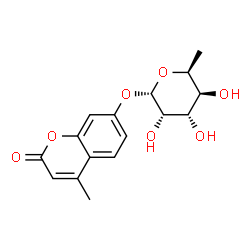 ChemSpider 2D Image | 4-Methyl-2-oxo-2H-chromen-7-yl 6-deoxy-alpha-L-gulopyranoside | C16H18O7