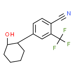 ChemSpider 2D Image | 4-[(1S,2R)-2-Hydroxycyclohexyl]-2-(trifluoromethyl)benzonitrile | C14H14F3NO