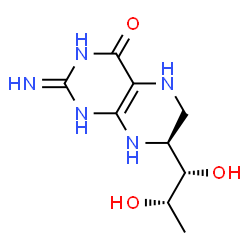 ChemSpider 2D Image | (7S)-2-Amino-7-[(1S,2S)-1,2-dihydroxypropyl]-5,6,7,8-tetrahydro-4(1H)-pteridinone | C9H15N5O3