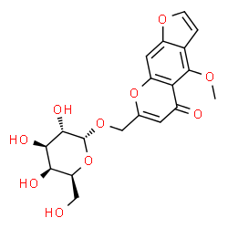 ChemSpider 2D Image | (4-Methoxy-5-oxo-5H-furo[3,2-g]chromen-7-yl)methyl alpha-L-galactopyranoside | C19H20O10