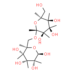 ChemSpider 2D Image | (2R,3R,4R,5S,6R)-3,4,5,6-Tetramethyl-6-({[(2R,3R,4R,5S,6S)-3,4,5-trihydroxy-6-(hydroxymethyl)-2,3,4,5,6-pentamethyltetrahydro-2H-pyran-2-yl]oxy}methyl)tetrahydro-2H-pyran-2,3,4,5-tetrol (non-preferred
 name) | C21H40O11
