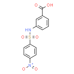 ChemSpider 2D Image | 3-{[(4-Nitrophenyl)sulfonyl]amino}benzoic acid | C13H10N2O6S