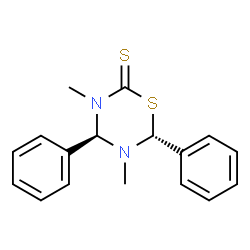 ChemSpider 2D Image | (4R,6R)-3,5-Dimethyl-4,6-diphenyl-1,3,5-thiadiazinane-2-thione | C17H18N2S2