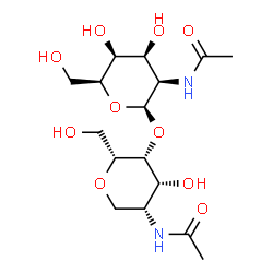 ChemSpider 2D Image | 5-Acetamido-3-O-(2-acetamido-2-deoxy-beta-L-talopyranosyl)-2,6-anhydro-5-deoxy-D-altritol | C16H28N2O10
