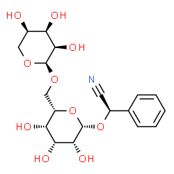 ChemSpider 2D Image | (2R)-Phenyl{[6-O-(alpha-D-ribopyranosyl)-beta-L-talopyranosyl]oxy}acetonitrile | C19H25NO10