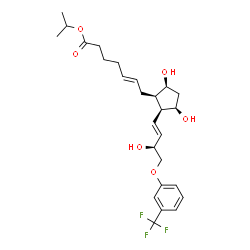 ChemSpider 2D Image | Isopropyl (5E)-7-[(1R,2S,3R,5S)-3,5-dihydroxy-2-{(1E,3S)-3-hydroxy-4-[3-(trifluoromethyl)phenoxy]-1-buten-1-yl}cyclopentyl]-5-heptenoate | C26H35F3O6