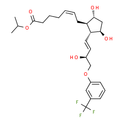 ChemSpider 2D Image | Isopropyl (5Z)-7-[(1R,2R,3R,5R)-3,5-dihydroxy-2-{(1E,3S)-3-hydroxy-4-[3-(trifluoromethyl)phenoxy]-1-buten-1-yl}cyclopentyl]-5-heptenoate | C26H35F3O6