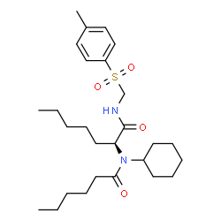 ChemSpider 2D Image | (2S)-2-[Cyclohexyl(hexanoyl)amino]-N-{[(4-methylphenyl)sulfonyl]methyl}heptanamide | C27H44N2O4S