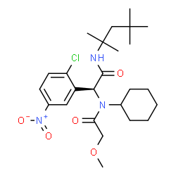 ChemSpider 2D Image | N-{(1S)-1-(2-Chloro-5-nitrophenyl)-2-oxo-2-[(2,4,4-trimethyl-2-pentanyl)amino]ethyl}-N-cyclohexyl-2-methoxyacetamide | C25H38ClN3O5