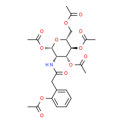ChemSpider 2D Image | 2-{[(2-Acetoxyphenyl)acetyl]amino}-1,3,4,6-tetra-O-acetyl-2-deoxy-beta-D-mannopyranose | C24H29NO12