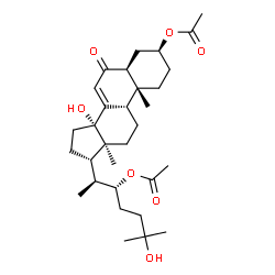 ChemSpider 2D Image | (3beta,5alpha,9beta,13alpha,17alpha,22R)-14,25-Dihydroxy-6-oxocholest-7-ene-3,22-diyl diacetate | C31H48O7