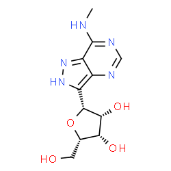 ChemSpider 2D Image | (5R)-2,5-Anhydro-5-[7-(methylamino)-2H-pyrazolo[4,3-d]pyrimidin-3-yl]-L-arabinitol | C11H15N5O4