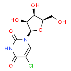 ChemSpider 2D Image | 5-Chloro-1-(beta-D-lyxofuranosyl)-2,4(1H,3H)-pyrimidinedione | C9H11ClN2O6
