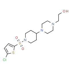 ChemSpider 2D Image | 2-(4-{1-[(5-Chloro-2-thienyl)sulfonyl]-4-piperidinyl}-1-piperazinyl)ethanol | C15H24ClN3O3S2