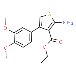 ChemSpider 2D Image | Ethyl 2-amino-4-(3,4-dimethoxyphenyl)-3-thiophenecarboxylate | C15H17NO4S
