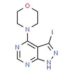 ChemSpider 2D Image | 3-Iodo-4-(4-morpholinyl)-1H-pyrazolo[3,4-d]pyrimidine | C9H10IN5O