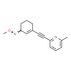 ChemSpider 2D Image | (1E)-N-Methoxy-3-[(6-methyl-2-pyridinyl)ethynyl]-2-cyclohexen-1-imine | C15H16N2O
