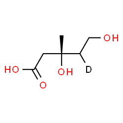 ChemSpider 2D Image | (3R)-3,5-Dihydroxy-3-methyl(4-~2~H_1_)pentanoic acid | C6H11DO4