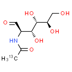 ChemSpider 2D Image | 2-Deoxy-2-[(2-~13~C)ethanoylamino]-D-glucose | C713CH15NO6