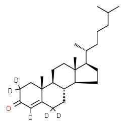 ChemSpider 2D Image | (2,2,4,6,6-~2~H_5_)Cholest-4-en-3-one | C27H39D5O