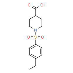 ChemSpider 2D Image | 1-(4-ETHYLBENZENESULFONYL)PIPERIDINE-4-CARBOXYLIC ACID | C14H19NO4S